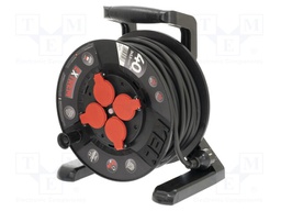 Extension lead; reel,with non-rotating sockets; Sockets: 4; 40m
