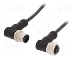 Cable: for sensors/automation; PIN: 5; M12-M12; 1m; plug; plug; 60V