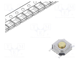 Microswitch TACT; SPST; Pos: 2; 0.05A/12VDC; SMT; 1N; 5.2x5.2x1.5mm