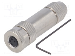 Connector: M8; female; PIN: 4; straight; shielded; for cable; plug