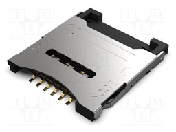 Connector: for cards; Micro SIM; with hinged cover; SMT; 1.75mm