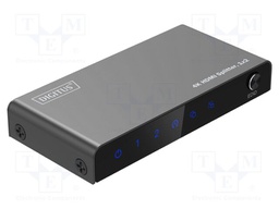 Splitter; HDMI 2.0; black; Input: HDMI socket,USB B micro socket