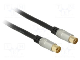 Cable; 2m; coaxial 9.5mm socket,coaxial 9.5mm plug; black; 75Ω