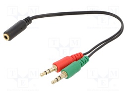 Cable; Jack 3.5mm 3pin plug x2,Jack 3.5mm 4pin socket; 0.2m