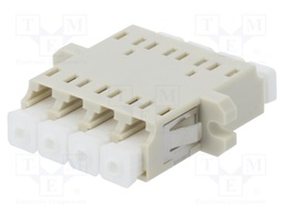 Connector: fiber optic; socket,coupler; quad,multi mode (MM); LC