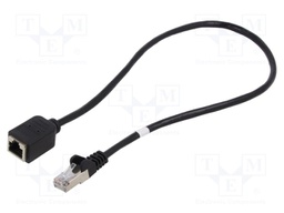 Extender RJ45; F/UTP; 5e; Cu; PVC; black; 500mm; Cores: 8; shielded