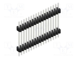 Connector: pin strips; pin header; male; PIN: 17; 1.27mm; THT; 1x17