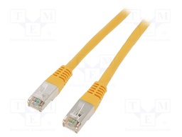 Patch cord; F/UTP; 6; solid; CCA; PE; yellow; 0.25m; 26AWG