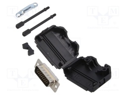 D-Sub HD; PIN: 26; plug; male; for cable; straight; soldering