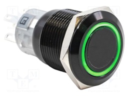 Switch: vandal resistant; Pos: 2; SPDT; 2A/24VDC; ON-ON; green; IP65