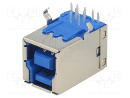 Socket; USB B; on PCBs; THT; angled 90°; USB 3.0; 1A; 30V