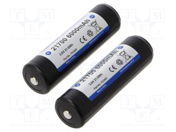 Re-battery: Li-Ion; 21700; 3.7V; 6000mAh; Ø22.2x75mm; 12A