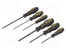 Screwdrivers; Pcs: 6; ESD; Do not use on live circuits!
