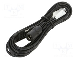 Cable; 2x0.52mm2; DC 5,5/2,5 plug; straight; black; 3m; -25÷70°C