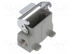 Enclosure: for HDC connectors; size D10A; with latch; angled