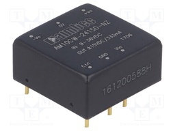 Converter: DC/DC; 10W; Uin: 9÷36V; Uout: 15VDC; Uout2: -15VDC; 1"x1"