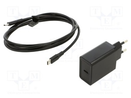 Power supply: switching; mains,plug-in; 5÷12VDC; 25W; black; 3A