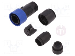 Connector: circular; plug; male; PIN: 4; w/o contacts; for cable