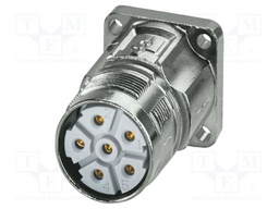 Connector: M23; socket; PIN: 6; crimped; straight; IP68; M23 PRO; 30A