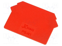 End plate; Application: ZUG; red; Width: 1mm; polyamide; -25÷120°C