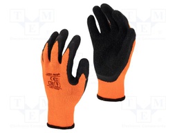 Protective gloves; Size: 11; orange-black; furlined; tag