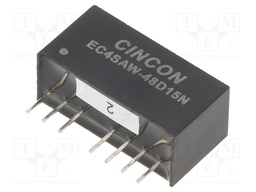 Converter: DC/DC; 5/6W; Uin: 18÷75V; Uout: 15VDC; Uout2: -15VDC; SIP8