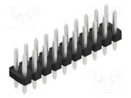 Connector: pin strips; pin header; male; PIN: 20; 2.54mm; THT; 2x10
