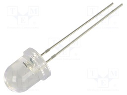 LED; white cold; 8mm; 10000mcd; 30°; Front: convex; 12VDC; -30÷85°C