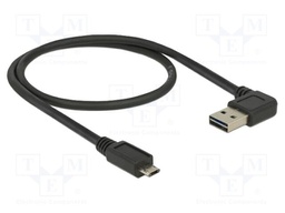 Cable; USB 2.0; gold-plated; 0.5m; black; 24AWG,28AWG; 480Mbps