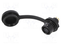 Socket; female; SA6; PIN: 5; IP67; 3.5÷4mm; 3A; soldering; 30V; 0.5mm2