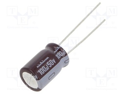 Capacitor: electrolytic; low impedance; THT; 100uF; 50VDC; ±20%