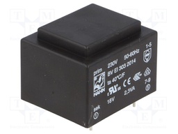 Transformer: encapsulated; 2.3VA; 230VAC; 18V; 127mA; Mounting: PCB