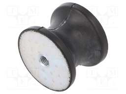 Vibration damper; M12; Ø: 70mm; rubber; L: 53mm; H: 12mm; 2894N