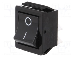 ROCKER; DPST; Pos: 2; OFF-ON; 16A/250VAC; black; none; Body: black