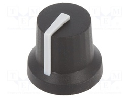 Knob; with pointer; rubber,plastic; Shaft d: 6mm; Ø16.8x14.5mm