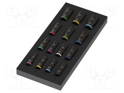 Wrench: socket spanner-set; 6-angles; 3/8"; IMPAKTOR; 15pcs.