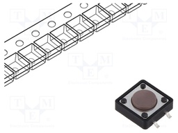 Microswitch TACT; SPST-NO; Pos: 2; 0.05A/12VDC; SMT; none; 1.6N