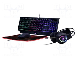 Gaming kit; black; Jack 3,5mm,USB A; wired,RU layout; 20Hz÷20kHz