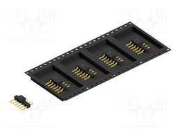 Connector: pin strips; pin header; male; PIN: 6; 2.54mm; SMT; 1x6
