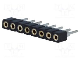 Socket; pin strips; female; PIN: 8; turned contacts,low profile