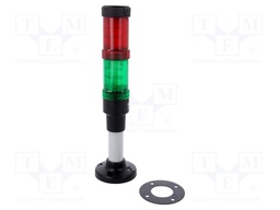 Signaller: signalling column; LED; red/green; Usup: 24VDC; IP66