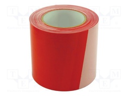 Tape: warning; white-red; L: 100m; W: 80mm