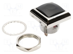 Switch: push-button; Pos: 2; SPST-NO; 0.2A/50VDC; 0.5A/48VAC; black