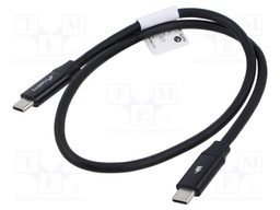 Cable; USB 2.0; USB C plug,both sides; gold-plated; 0.5m; black