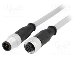 Cable: for sensors/automation; PIN: 12; M12-M12; 7.5m; plug; plug