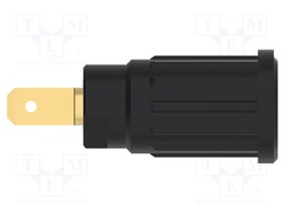 Socket; 4mm banana; 24A; 1kV; black; gold-plated; push-in,on panel