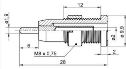 Connector: 2mm banana; socket; 10A; 1kV; 28mm; yellow; -25÷70°C