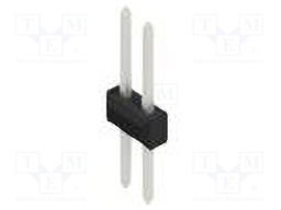 Connector: pin strips; pin header; male; PIN: 2; 2.54mm; THT; 2x1