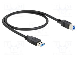 Cable; USB A plug,USB B plug; gold-plated; 500mm; black; Cu; 5Gbps