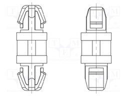 PCB distance; polyamide 66; L: 3mm; latch/latch; Colour: natural